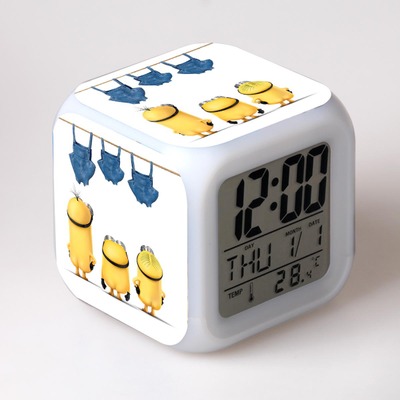 Minions 7 Colors Change Digital Alarm LED Clock 13