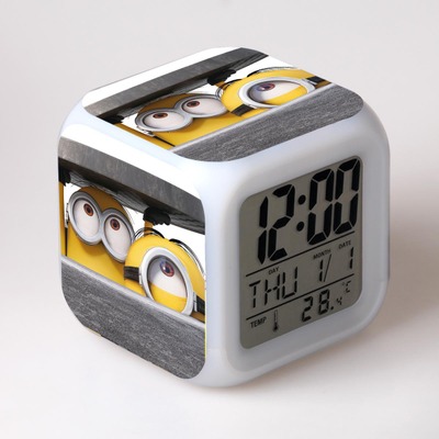 Minions 7 Colors Change Digital Alarm LED Clock 17