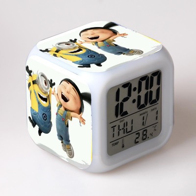 Minions 7 Colors Change Digital Alarm LED Clock 19