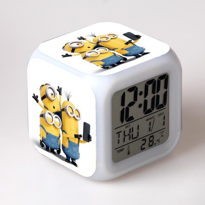 Minions 7 Colors Change Digital Alarm LED Clock 2
