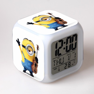 Minions 7 Colors Change Digital Alarm LED Clock 21