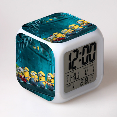 Minions 7 Colors Change Digital Alarm LED Clock 22