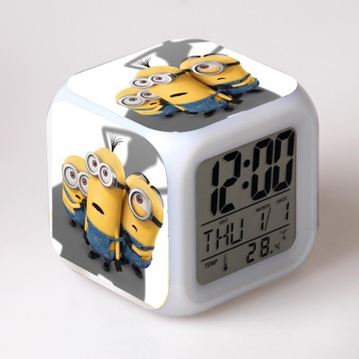 Minions 7 Colors Change Digital Alarm LED Clock 23