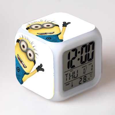 Minions 7 Colors Change Digital Alarm LED Clock 25