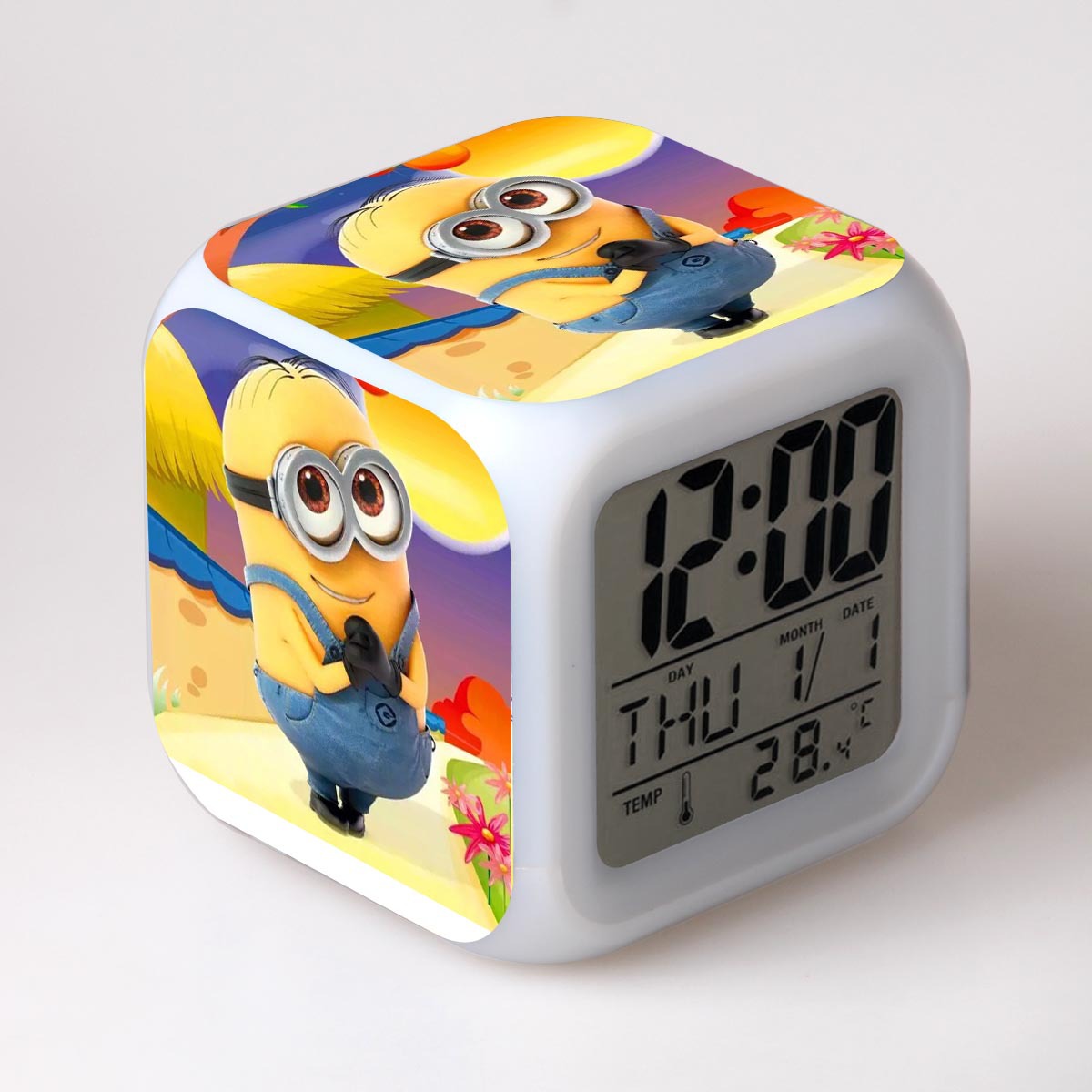 Minions 7 Colors Change Digital Alarm LED Clock 26