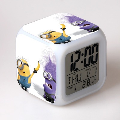 Minions 7 Colors Change Digital Alarm LED Clock 29