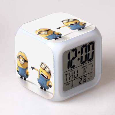 Minions 7 Colors Change Digital Alarm LED Clock 5