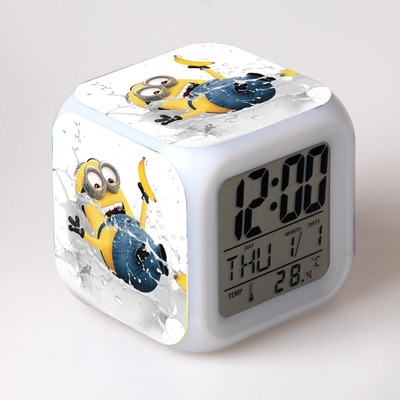 Minions 7 Colors Change Digital Alarm LED Clock 6