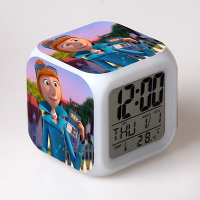Minions 7 Colors Change Digital Alarm LED Clock 7