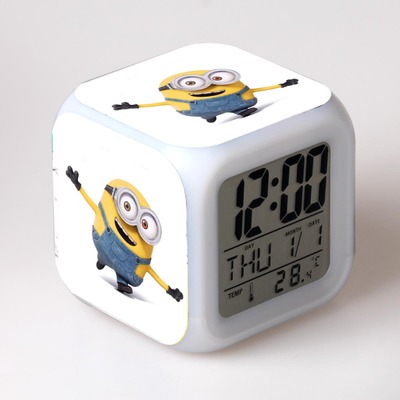 Minions 7 Colors Change Digital Alarm LED Clock 8