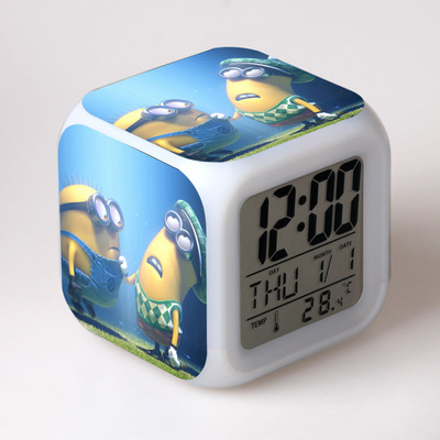 Minions 7 Colors Change Digital Alarm LED Clock 9