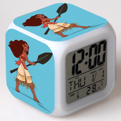 Moana 7 Colors Change Digital Alarm LED Clock 16