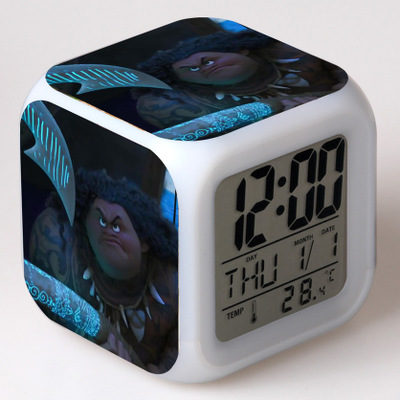 Moana 7 Colors Change Digital Alarm LED Clock 21