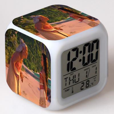 Moana 7 Colors Change Digital Alarm LED Clock 22