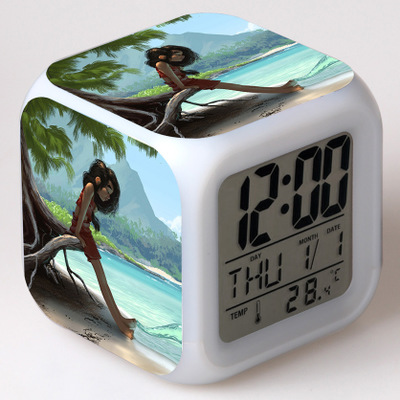 Moana 7 Colors Change Digital Alarm LED Clock 24