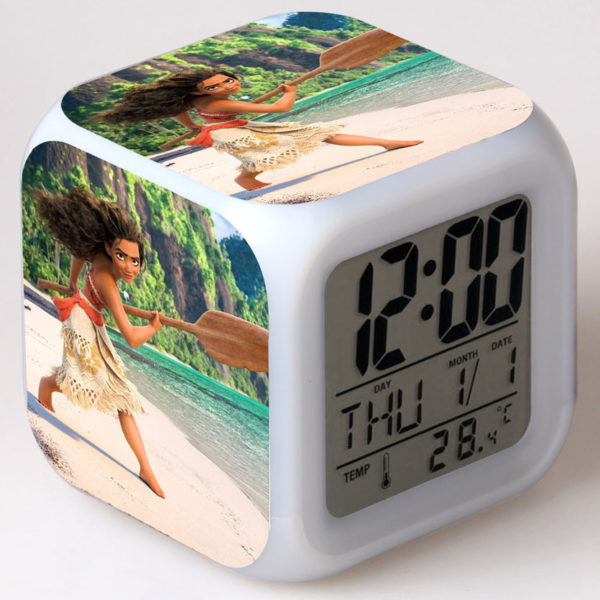 Moana 7 Colors Change Digital Alarm LED Clock 27