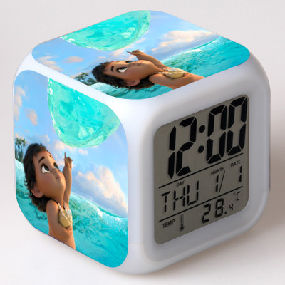 Moana 7 Colors Change Digital Alarm LED Clock 28