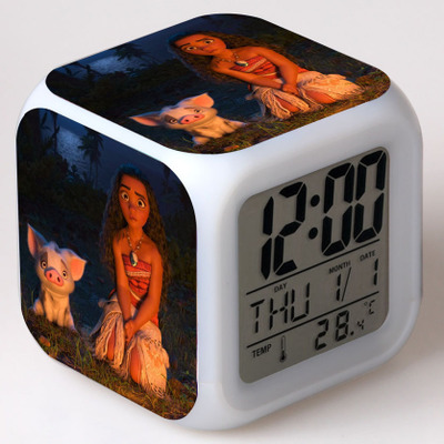 Moana 7 Colors Change Digital Alarm LED Clock 4