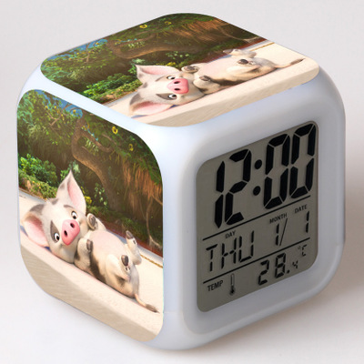 Moana 7 Colors Change Digital Alarm LED Clock 6