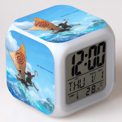 Moana 7 Colors Change Digital Alarm LED Clock 7