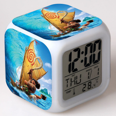 Moana 7 Colors Change Digital Alarm LED Clock 8