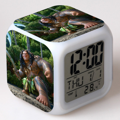 Moana 7 Colors Change Digital Alarm LED Clock 9
