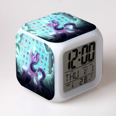 My Little Pony 7 Colors Change Digital Alarm LED Clock 12