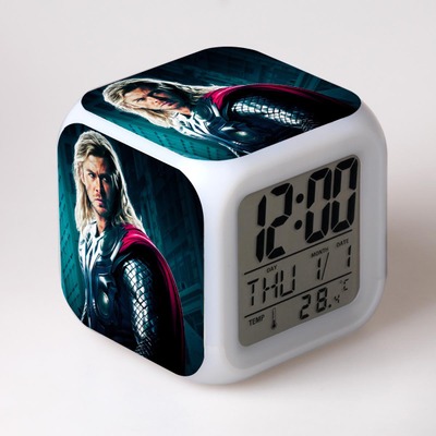 The Avengers 7 Colors Change Digital Alarm LED Clock 12