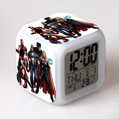 The Avengers 7 Colors Change Digital Alarm LED Clock 13