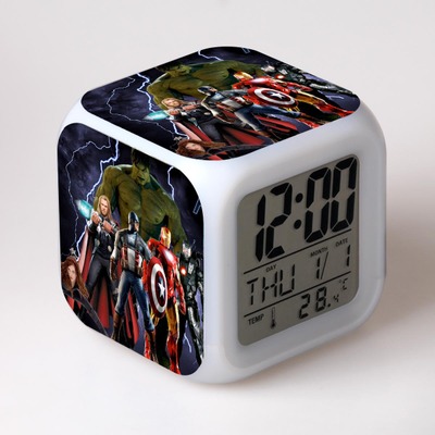 The Avengers 7 Colors Change Digital Alarm LED Clock 18