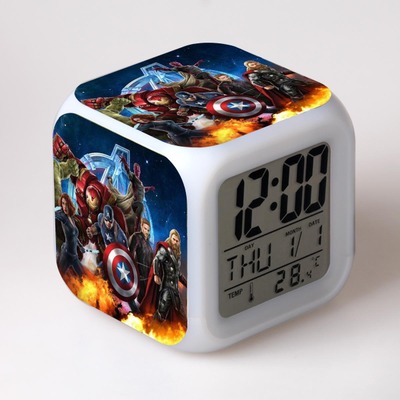 The Avengers 7 Colors Change Digital Alarm LED Clock 20