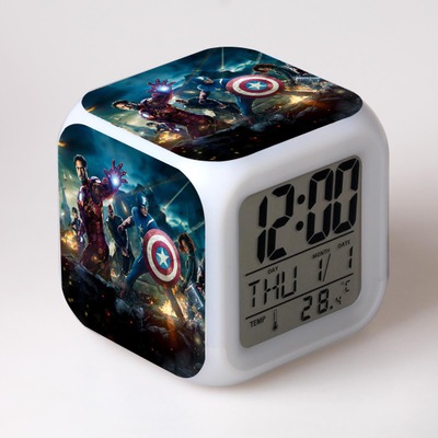 The Avengers 7 Colors Change Digital Alarm LED Clock 4