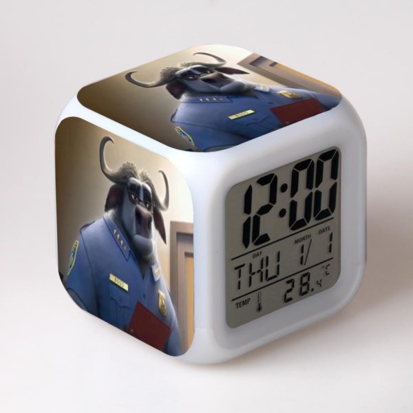 Zootopia 7 Colors Change Digital Alarm LED Clock 14