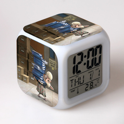 Zootopia 7 Colors Change Digital Alarm LED Clock 17