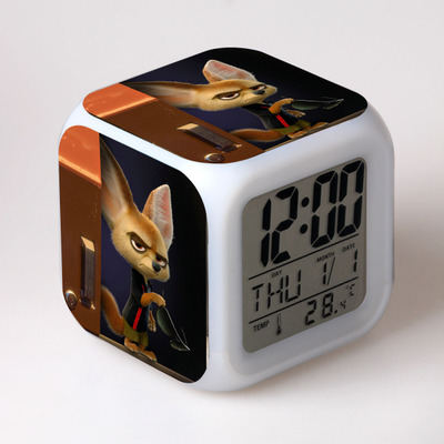 Zootopia 7 Colors Change Digital Alarm LED Clock 25
