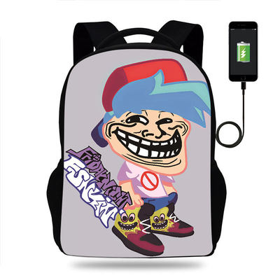 18 Inch Friday Night Funkin Backpack School Bag Black - Image 13