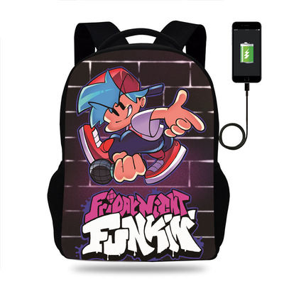 18 Inch Friday Night Funkin Backpack School Bag Black - Image 14