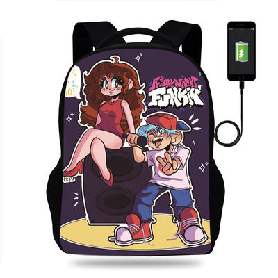 18 Inch Friday Night Funkin Backpack School Bag Black - Image 16