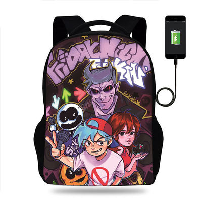 18 Inch Friday Night Funkin Backpack School Bag Black - Image 18