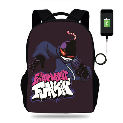18 Inch Friday Night Funkin Backpack School Bag Black - Image 20
