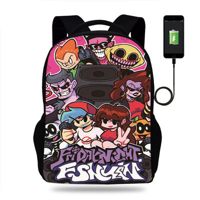 18 Inch Friday Night Funkin Backpack School Bag Black - Image 21
