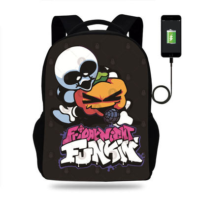 18 Inch Friday Night Funkin Backpack School Bag Black - Image 24