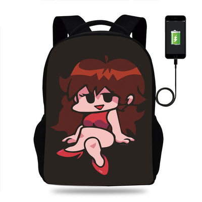 18 Inch Friday Night Funkin Backpack School Bag Black - Image 11