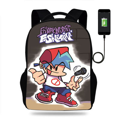 18 Inch Friday Night Funkin Backpack School Bag Black - Image 12