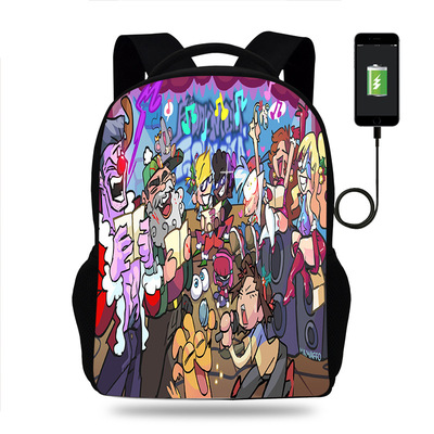 18 Inch Friday Night Funkin Backpack School Bag Black - Image 10