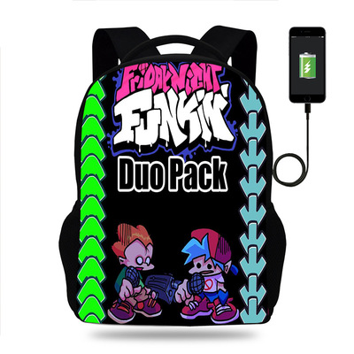 18 Inch Friday Night Funkin Backpack School Bag Black - Image 3