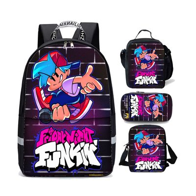 18 Inch Friday Night Funkin Backpack School Bag+Lunch Bag+Messenger Bag+Pencil Bag - Image 6