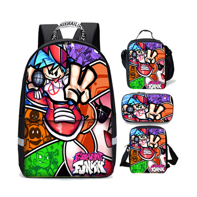 18 Inch Friday Night Funkin Backpack School Bag+Lunch Bag+Messenger Bag+Pencil Bag - Image 7