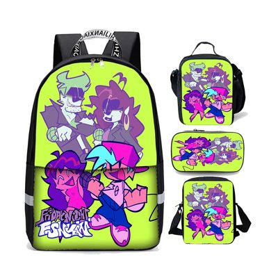 18 Inch Friday Night Funkin Backpack School Bag+Lunch Bag+Messenger Bag+Pencil Bag - Image 8