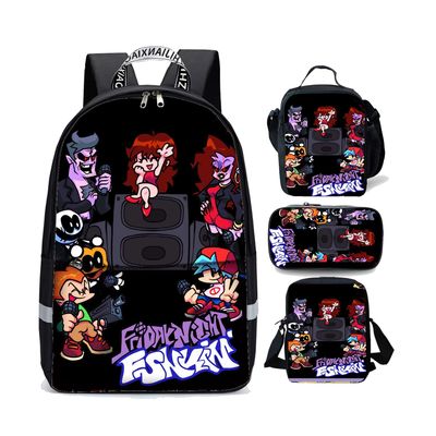 18 Inch Friday Night Funkin Backpack School Bag+Lunch Bag+Messenger Bag+Pencil Bag - Image 12